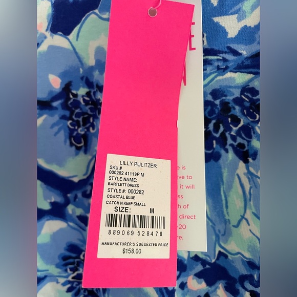 NWT - Lilly Pulitzer Women’s Medium Bartlett Sweatshirt Dress Coastal Blue - Picture 7 of 16